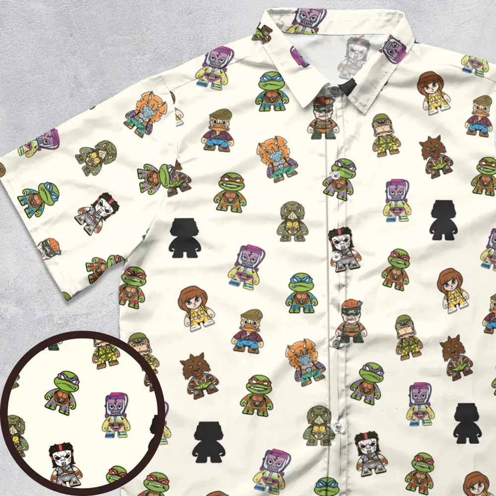 Teenage Mutant Ninja Turtles in Kidrobot style Button Down Shirt - 1