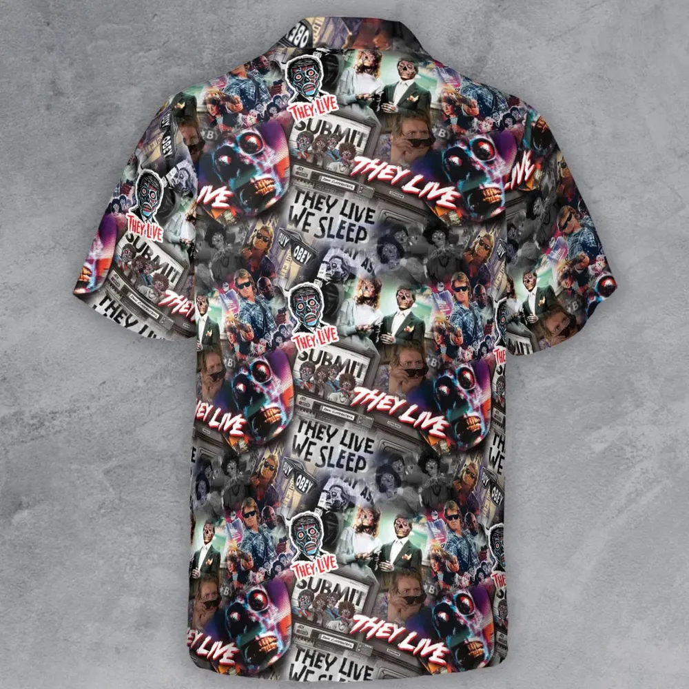 They Live Seamless Pattern Button Down Shirt - 3