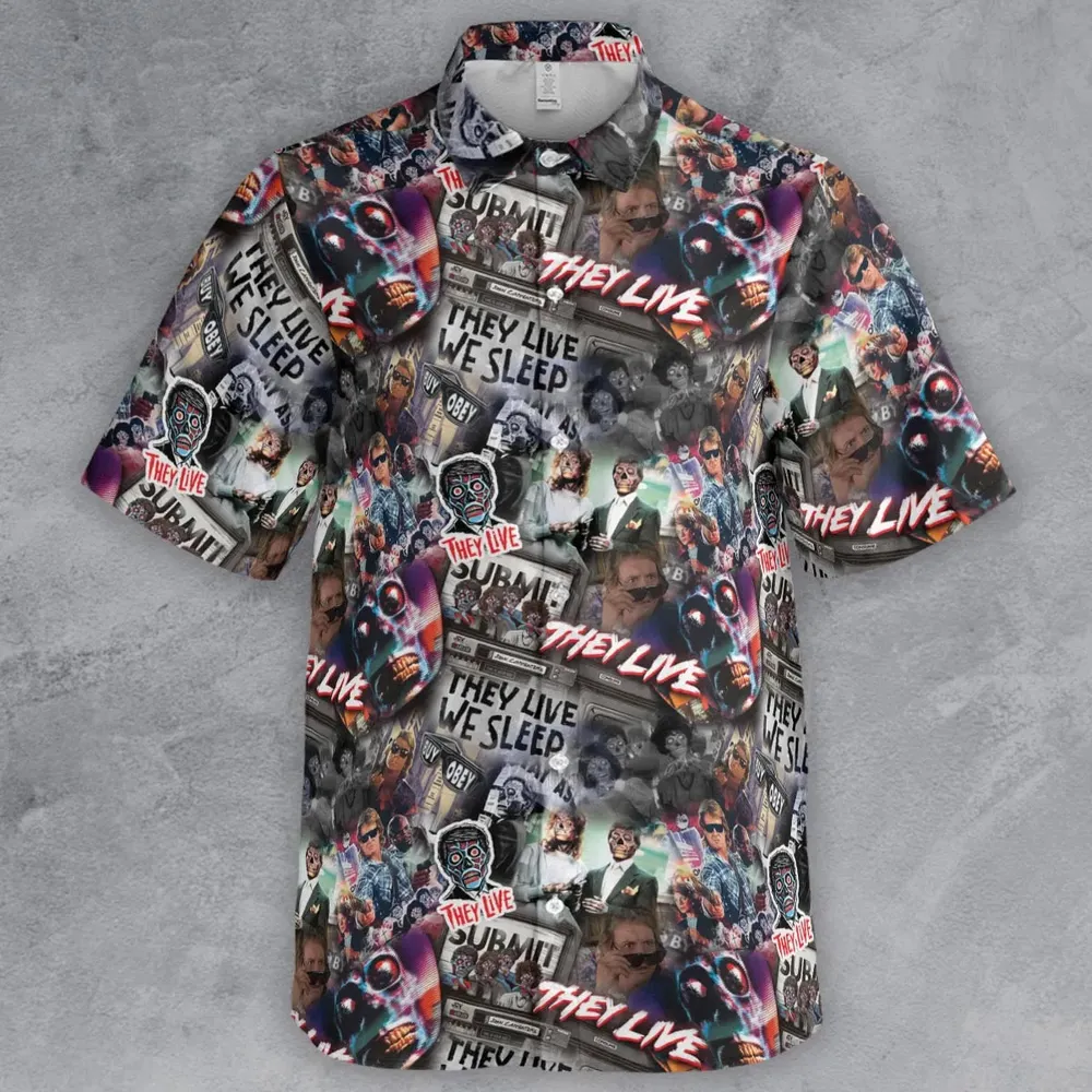 They Live Seamless Pattern Button Down Shirt - 2