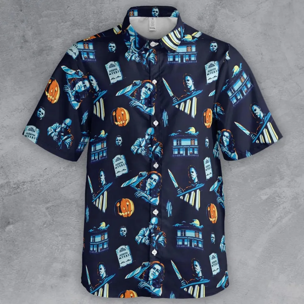 Horror Slasher Michael Myers Halloween Button Down Shirt - 2