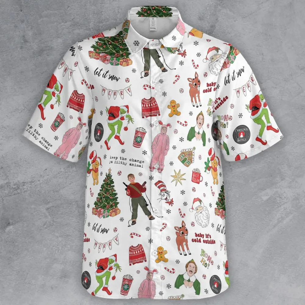 Holiday Movie Christmas Characters Button Down Shirt - 2