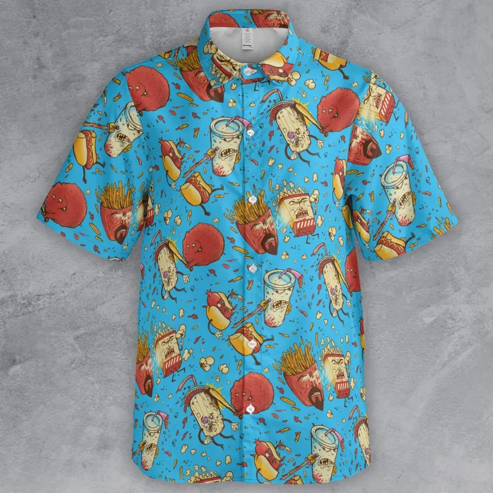 Fight! Aqua Teen Hunger Force Button Down Shirt - 2