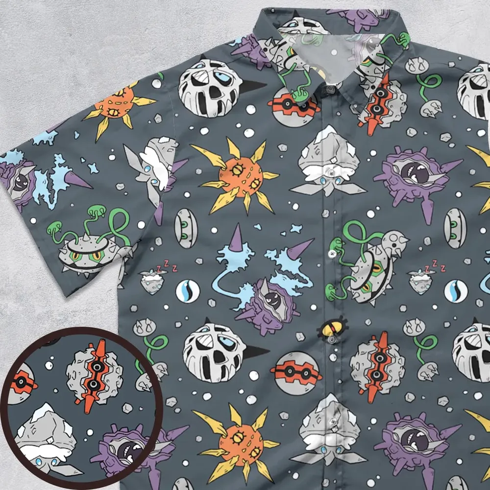 Rock Type Pokemon Button Down Shirt - 1
