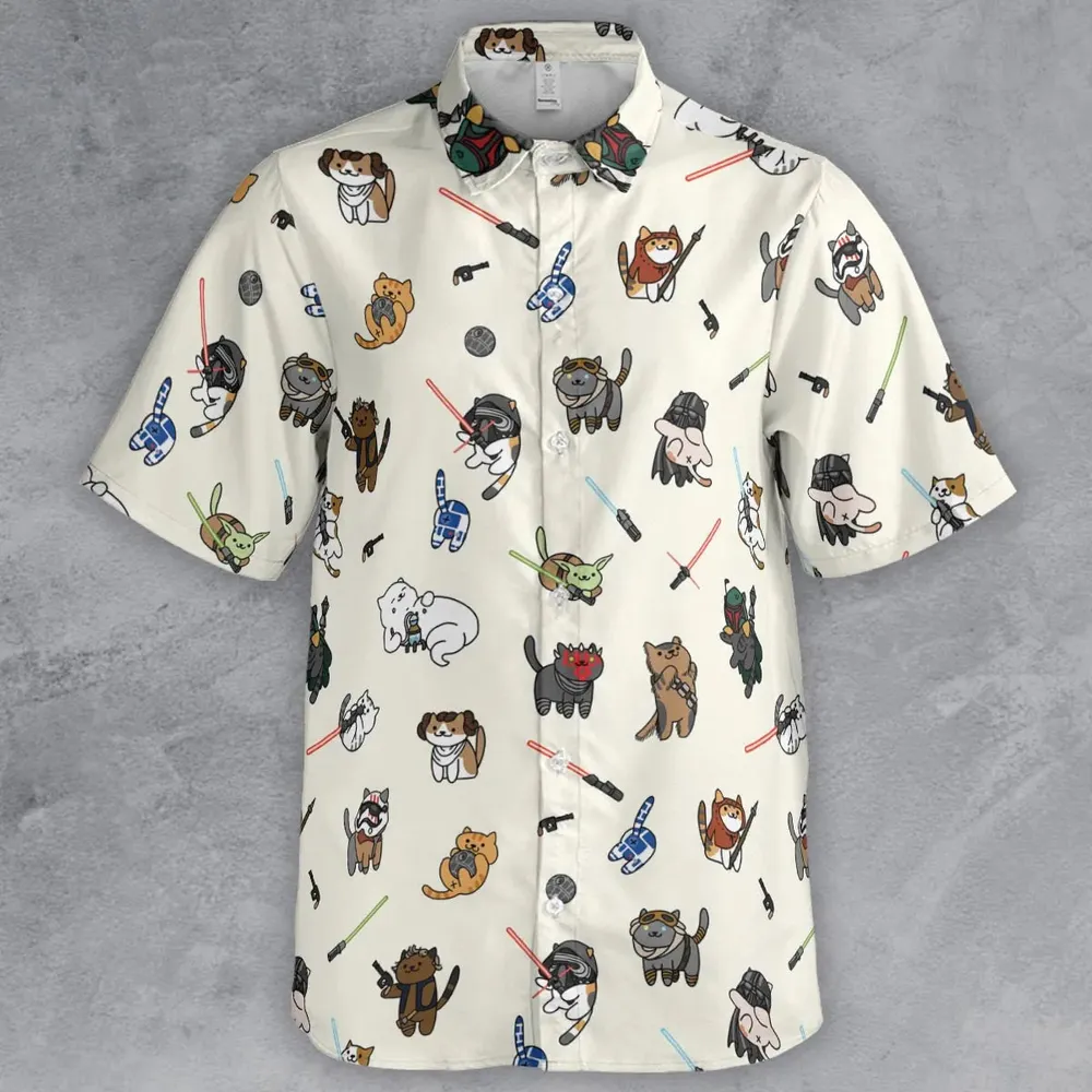 Star Wars Characters as Cats Button Down Shirt - 2