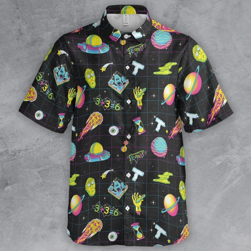 Space Fight Rick and Morty Button Down Shirt - 2