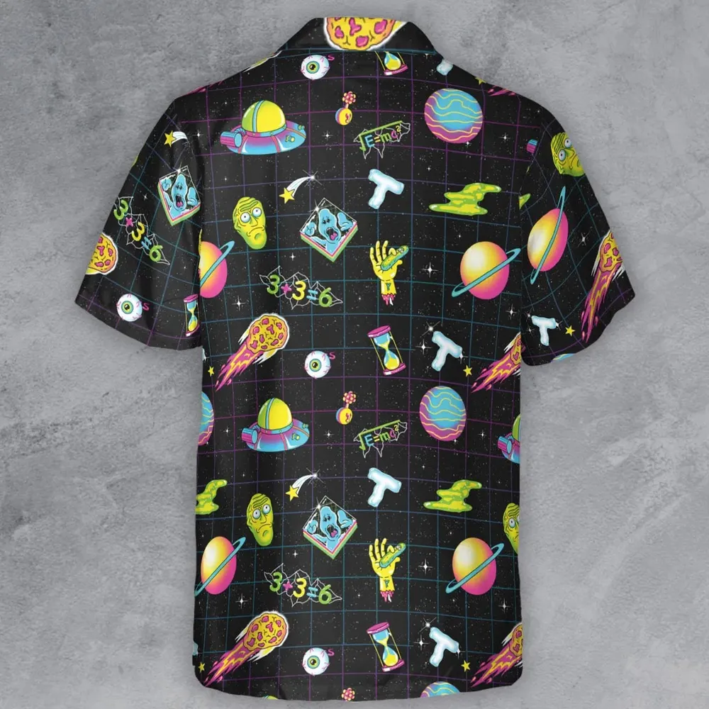 Space Fight Rick and Morty Button Down Shirt - 3