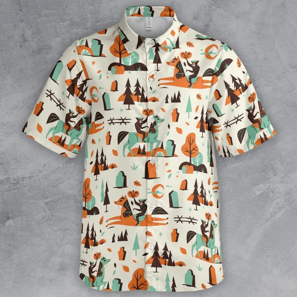 Halloween folklore The Headless Horseman Button Down Shirt - 2