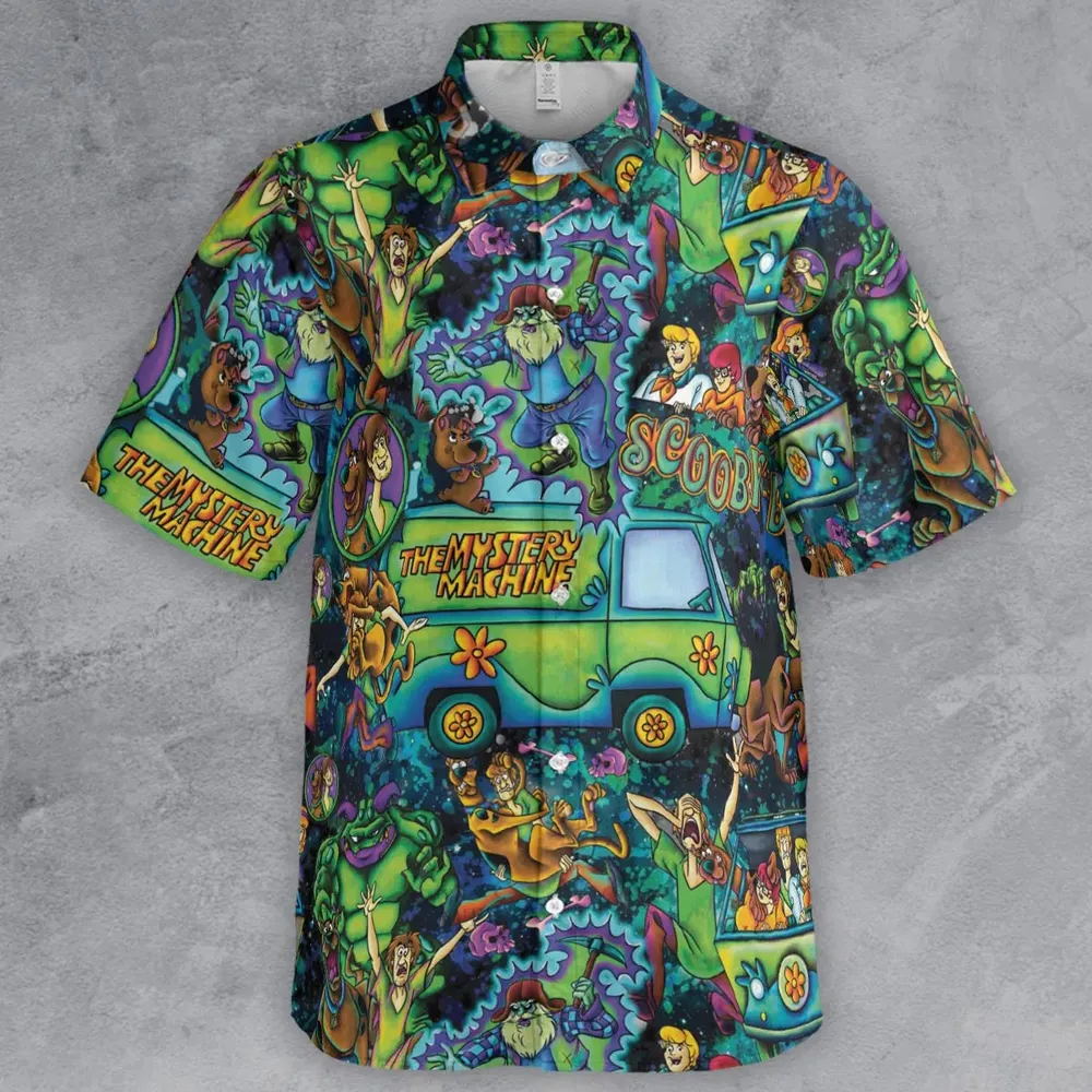 Monsters Mayhem and The Mystery Machine Scooby Doo Button Down Shirt - 2