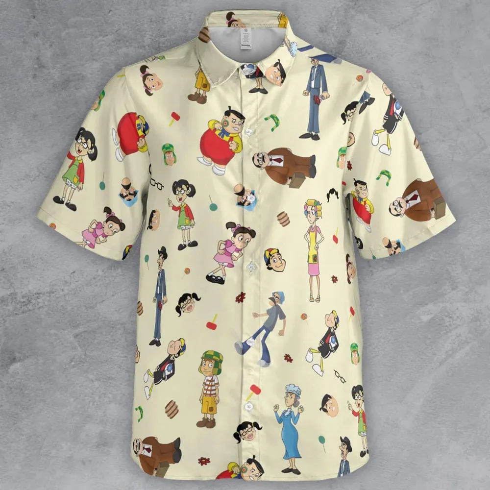 El Chavo Cartoon Characters Button Down Shirt - 2