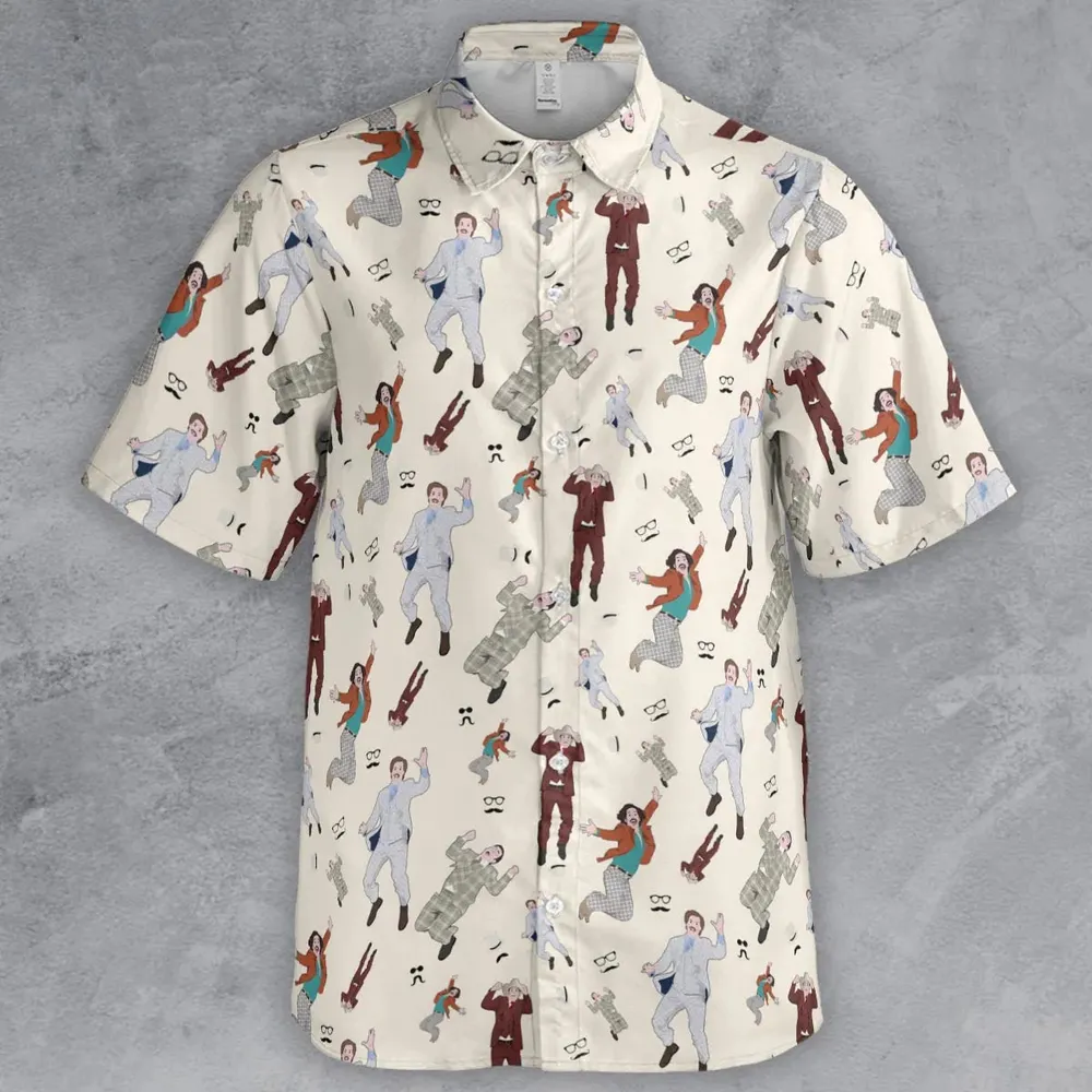 News Team Assemble Anchorman Button Down Shirt - 2