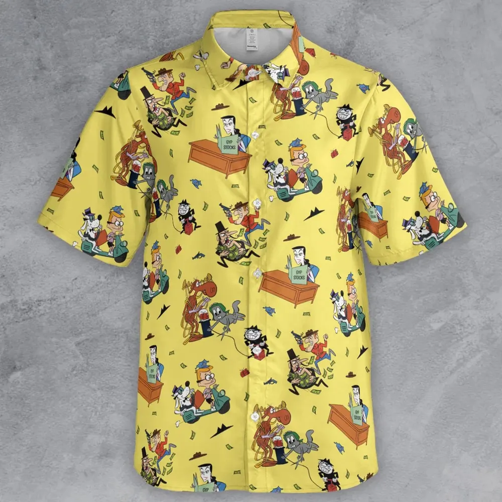 Moose And Squirrel The Adventures of Rocky and Bullwinkle Button Down Shirt - 2