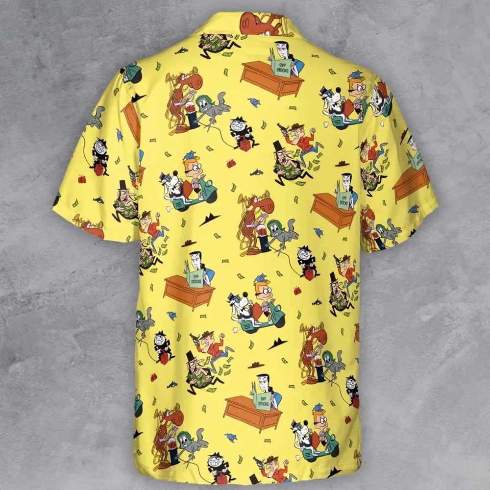 Moose And Squirrel The Adventures of Rocky and Bullwinkle Button Down Shirt - 3