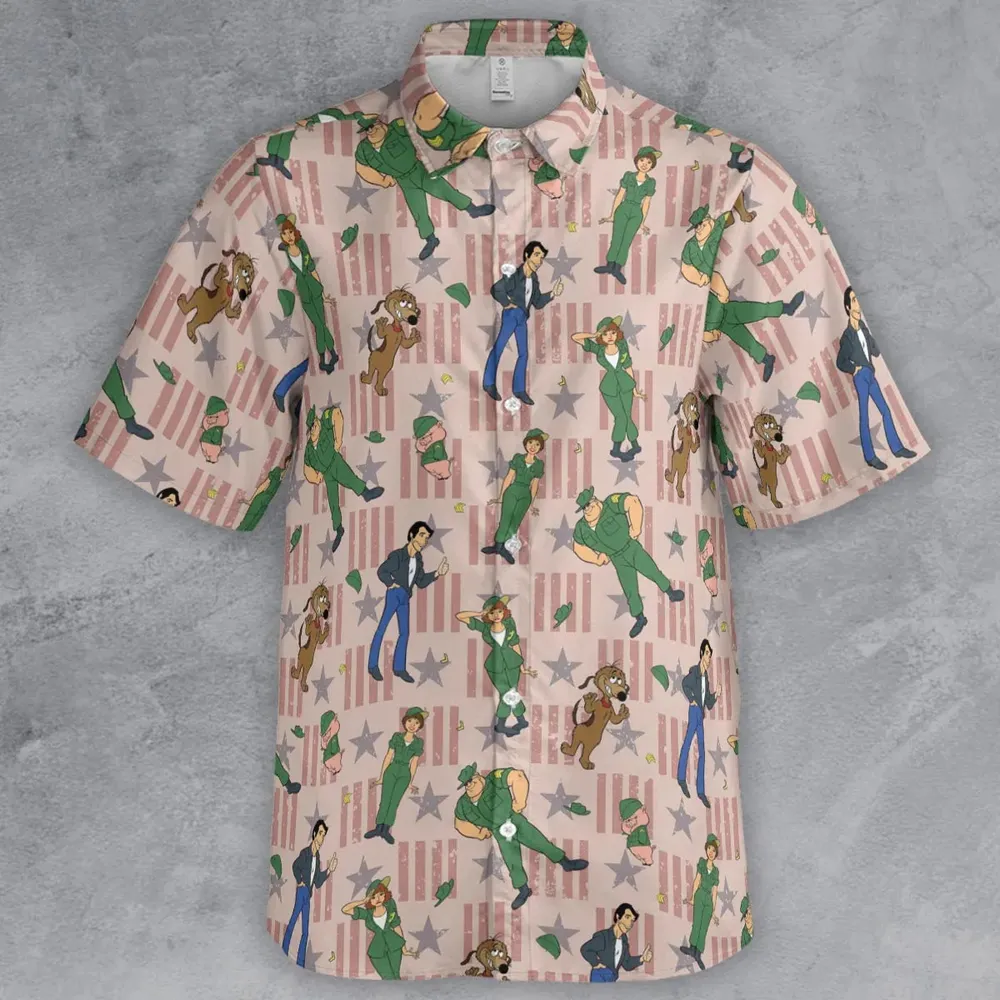 Laverne And Shirley with The Fonz Button Down Shirt - 2