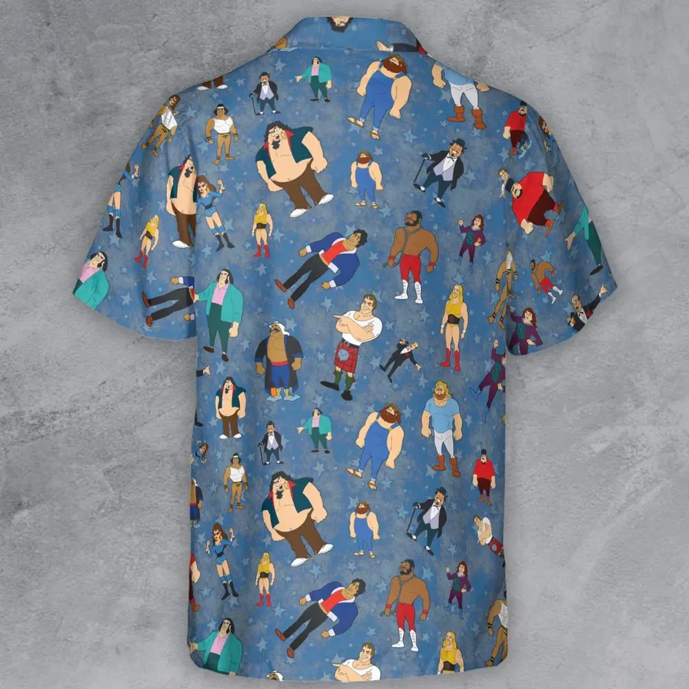 80s Hulk Rock 'n' Wrestling Characters Button Down Shirt - 3