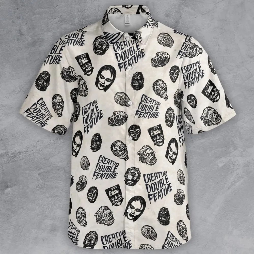 Creature Double Feature Horror Characters Button Down Shirt - 2