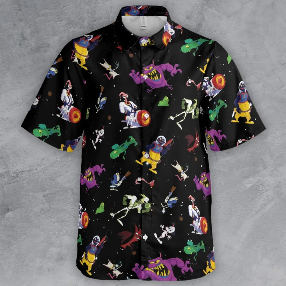 Earthworm Jim And Od Characters Button Down Shirt - 2