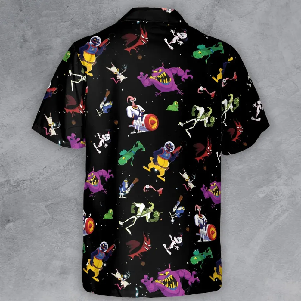 Earthworm Jim And Od Characters Button Down Shirt - 3