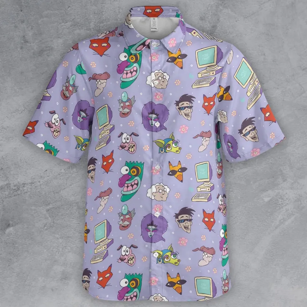 Floral Courage Courage the Cowardly Dog Button Down Shirt - 2
