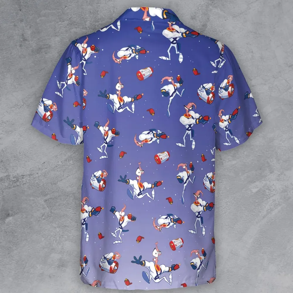 Ungroovy Earthworm Jim Button Down Shirt - 3