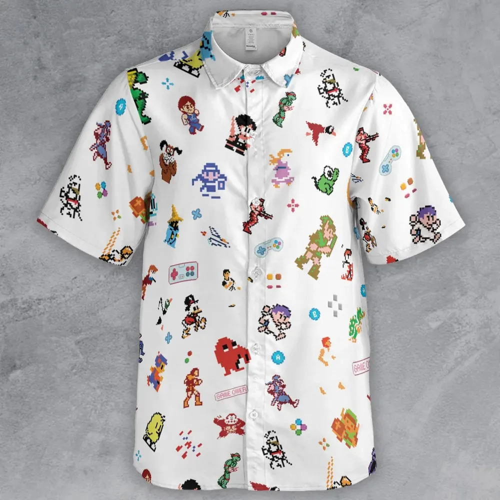 Iconic Video Game Characters Button Down Shirt - 2
