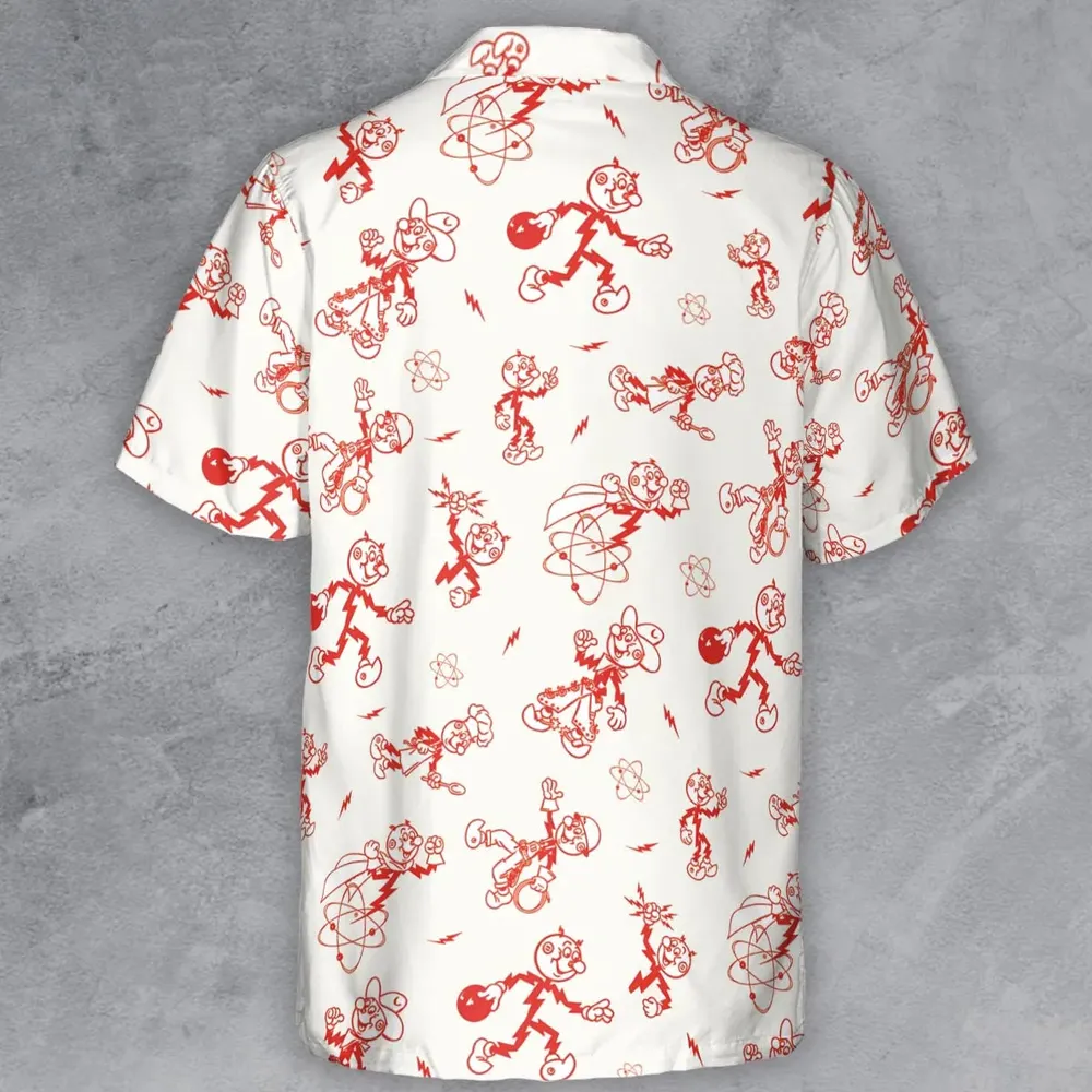 Vintage Style Nostalgic Reddy Kilowatt Button Down Shirt - 3
