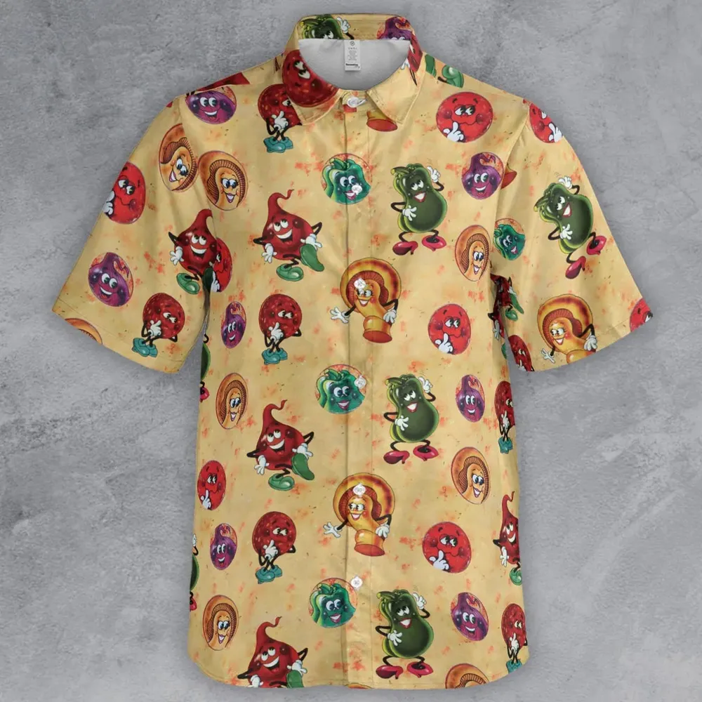 Old Board Game Pizza Party Button Down Shirt - 2