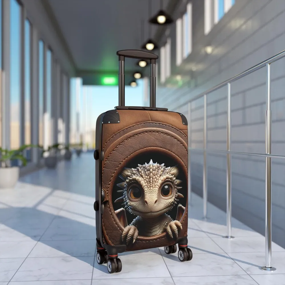Cute Dragon Leather Print Luggage Cover - 2