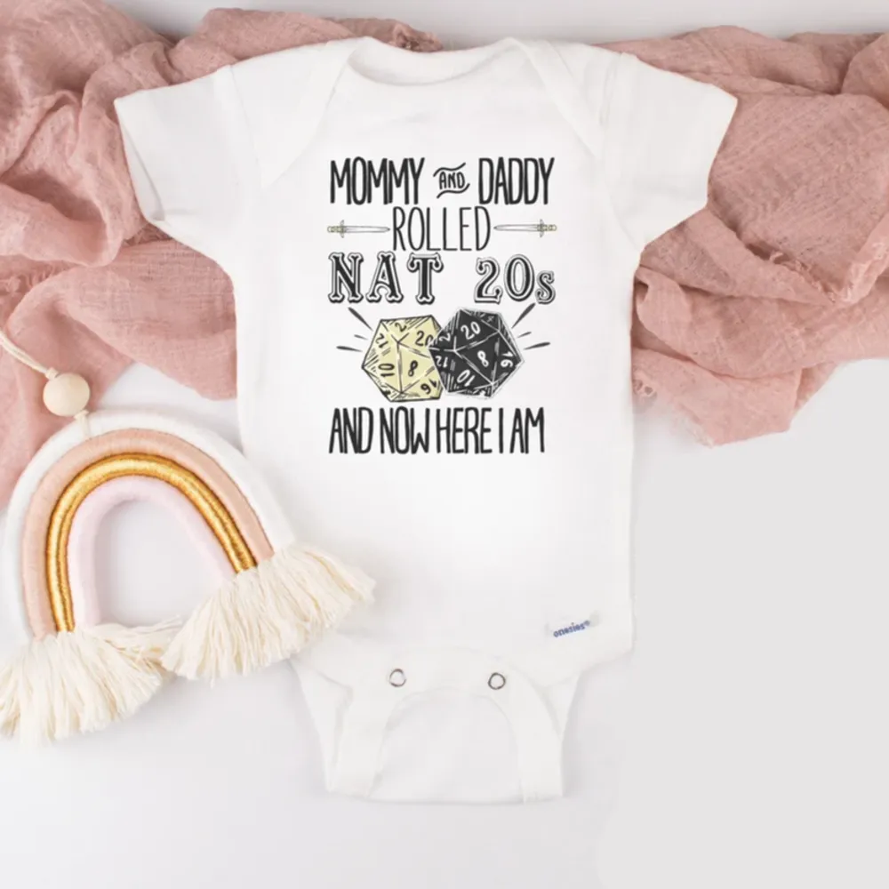 Mommy And Daddy Rolled Nat 20s Baby Bodysuit - 1