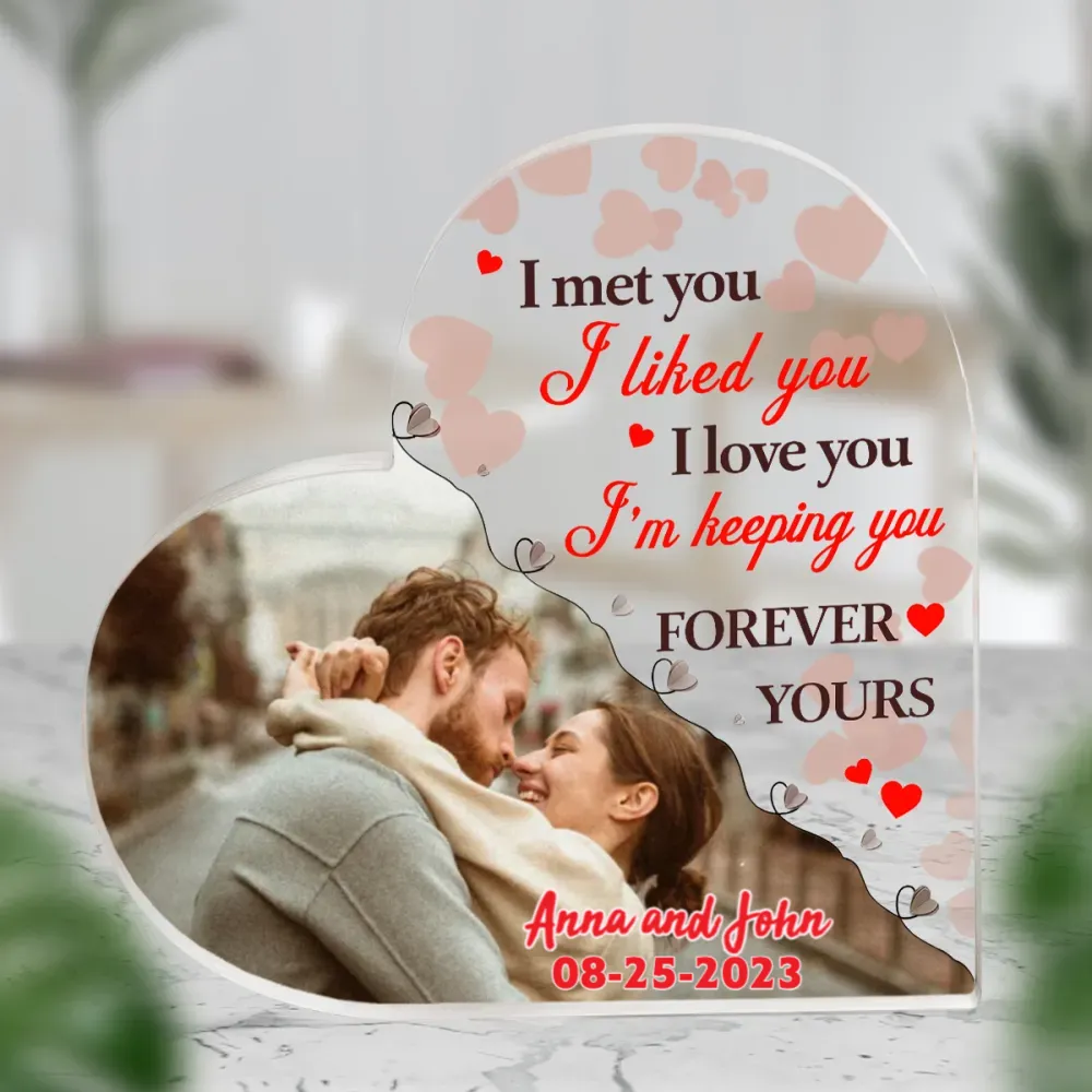 Forever Yours Custom Acrylic Block Plaque, Personalized Anniversary Gift, Romantic Gift for Couples - 1
