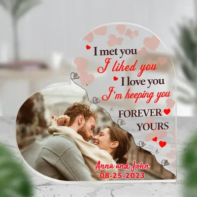 Forever Yours Custom Acrylic Block Plaque, Personalized Anniversary Gift, Romantic Gift for Couples