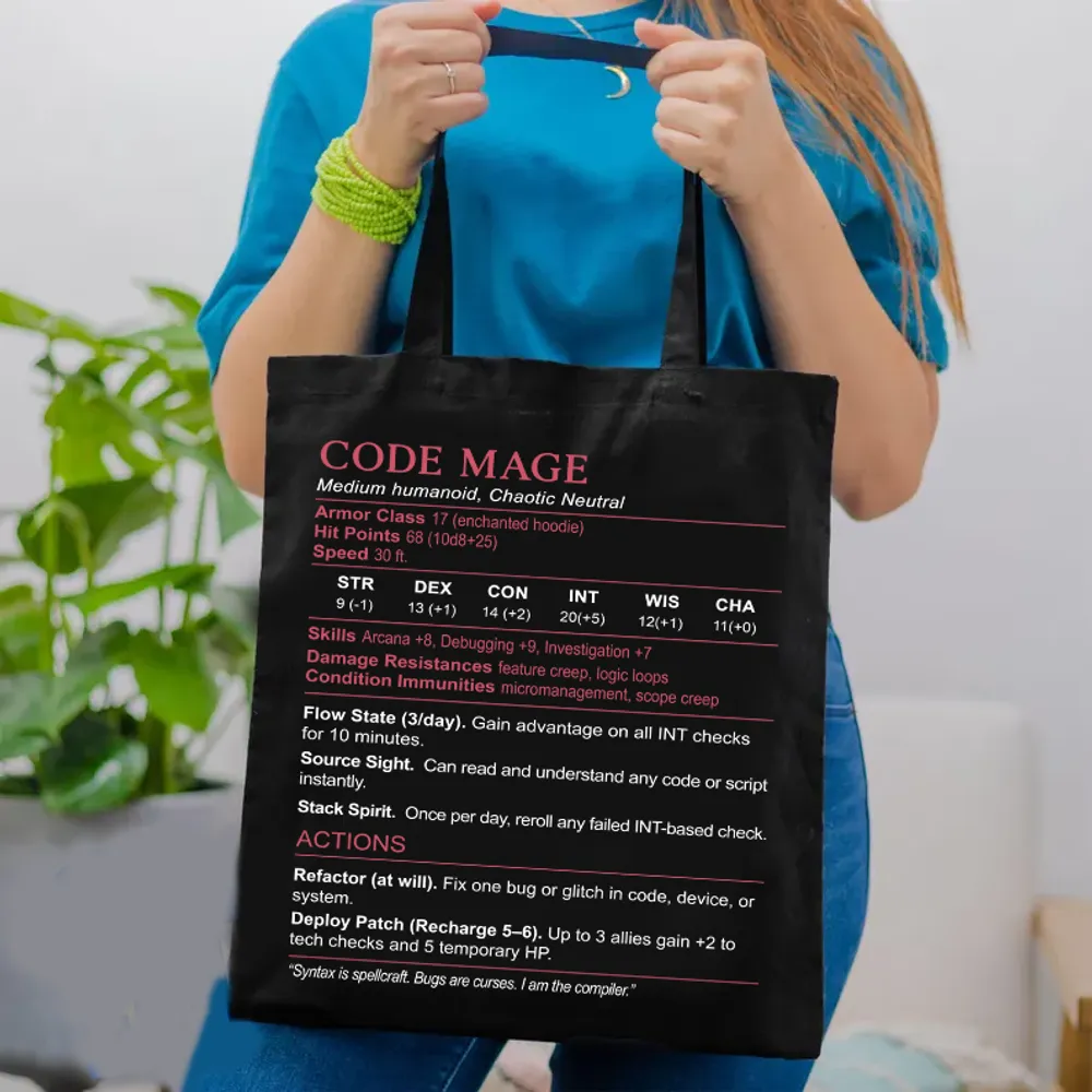 Code Mage Stats Tote Bag - 1