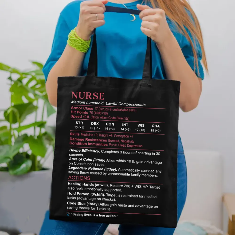 Nurse Stats 3 Lined Tote Bag - 1