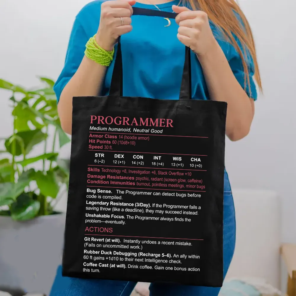 Programmer Stats Tote Bag - 1