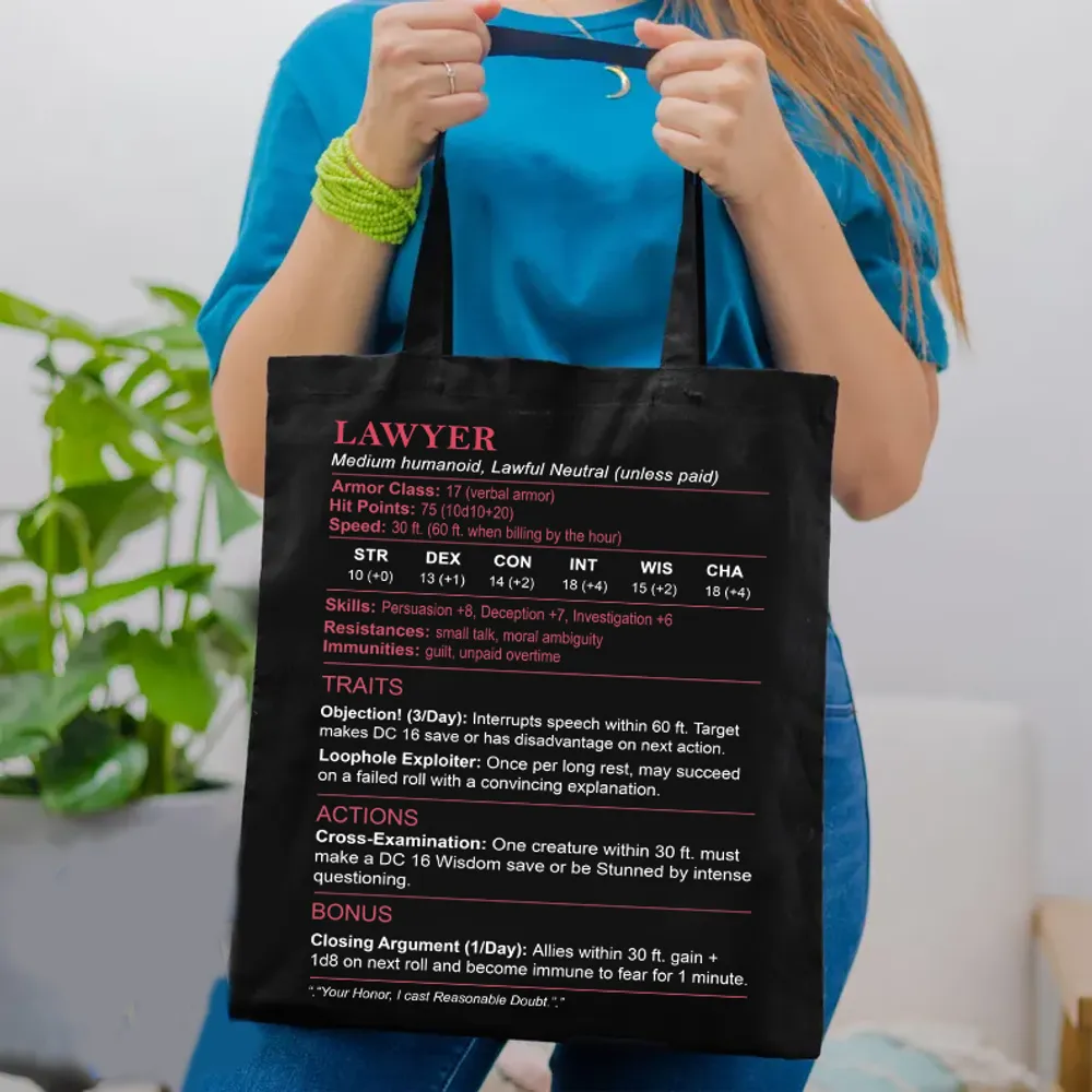Lawyer Stats Lined Tote Bag - 1