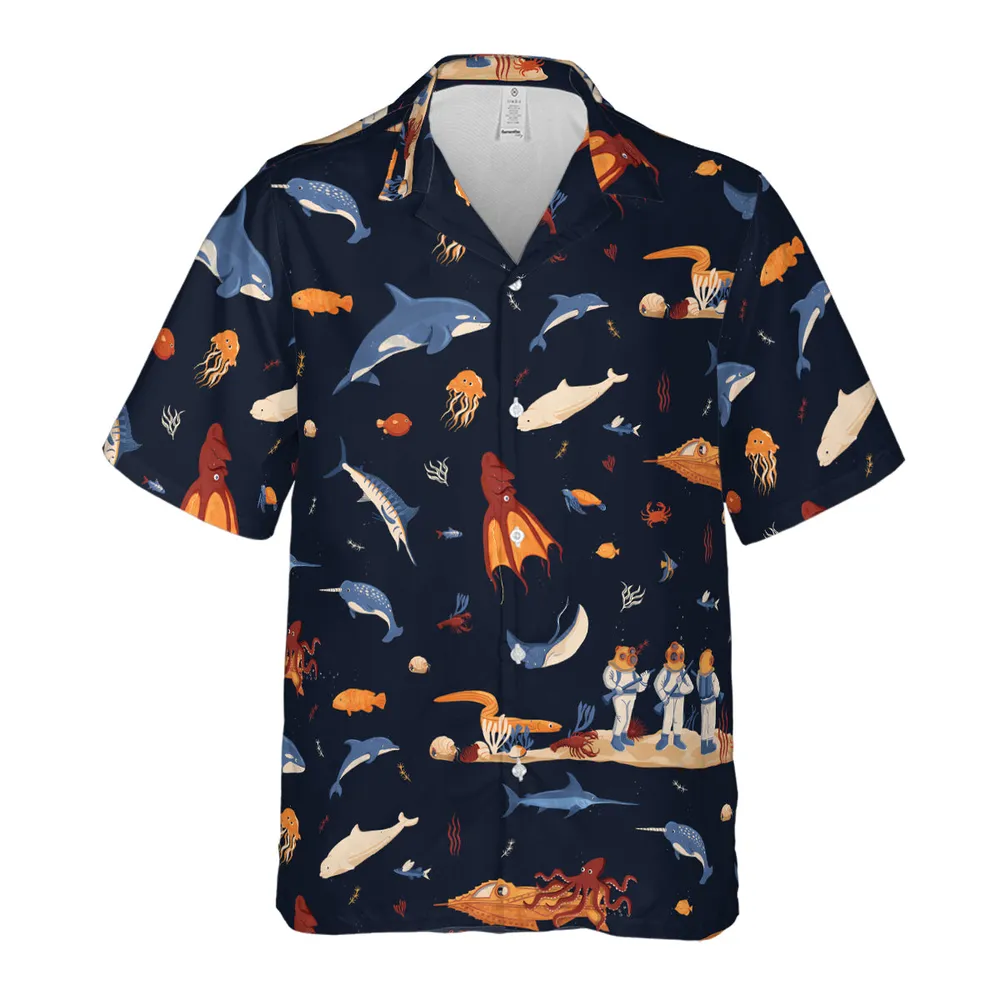 Around The Word Under The Sea Hawaiian Shirt - 2