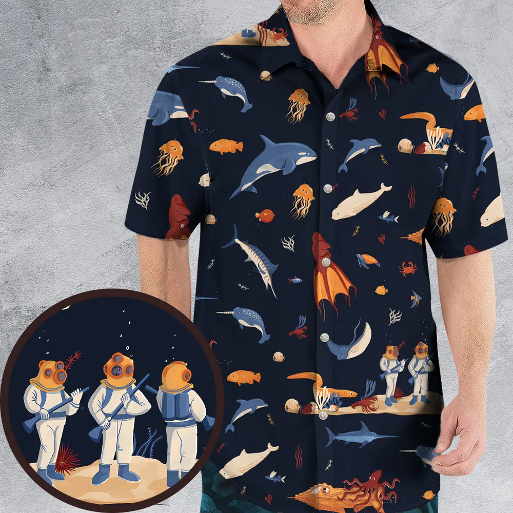 Around The Word Under The Sea Hawaiian Shirt - 1