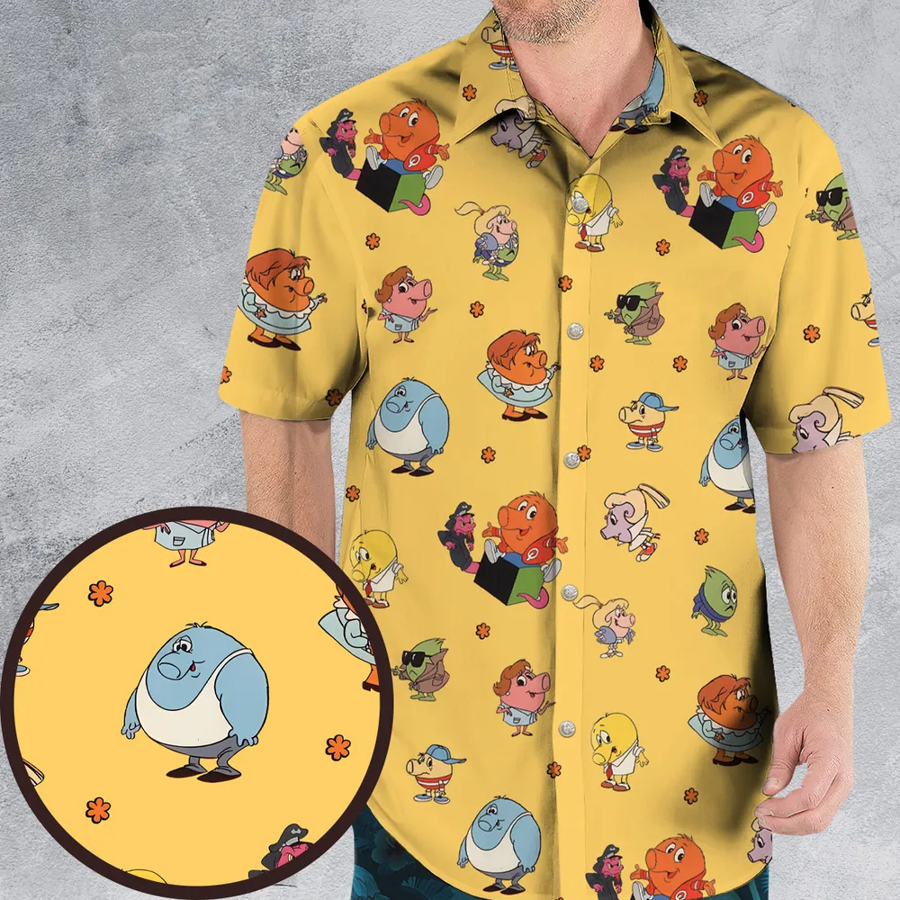 80s Arcade Game Qbert Hawaiian Shirt - 1