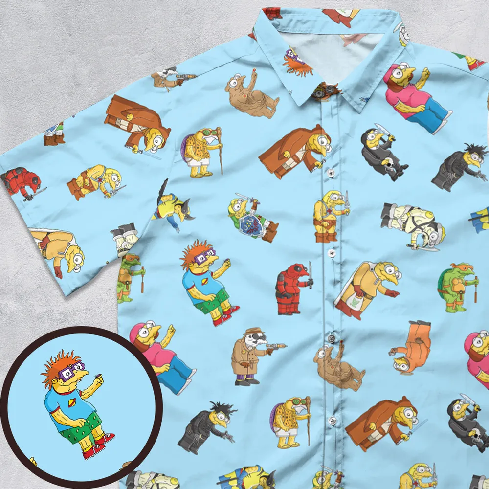 Hans Moleman in The Mole-tiverse The Simpsons Button Down Shirt - 1