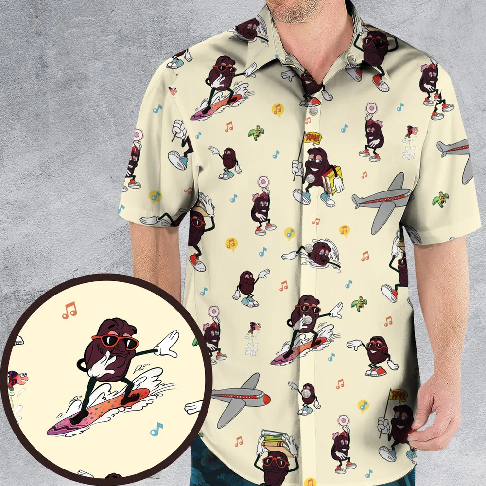 Hardee's california Raisins Mascots Hawaiian Shirt - 1