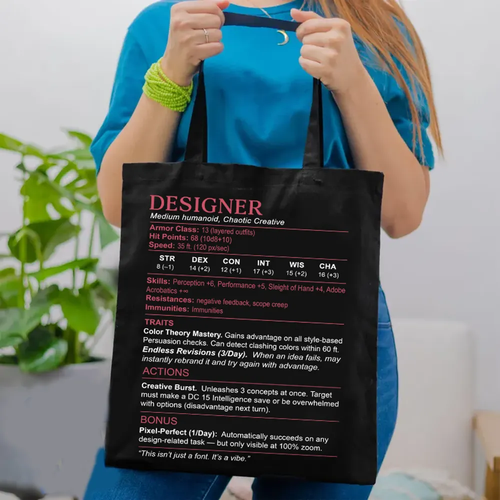 Designer Stats Lined Tote Bag - 1