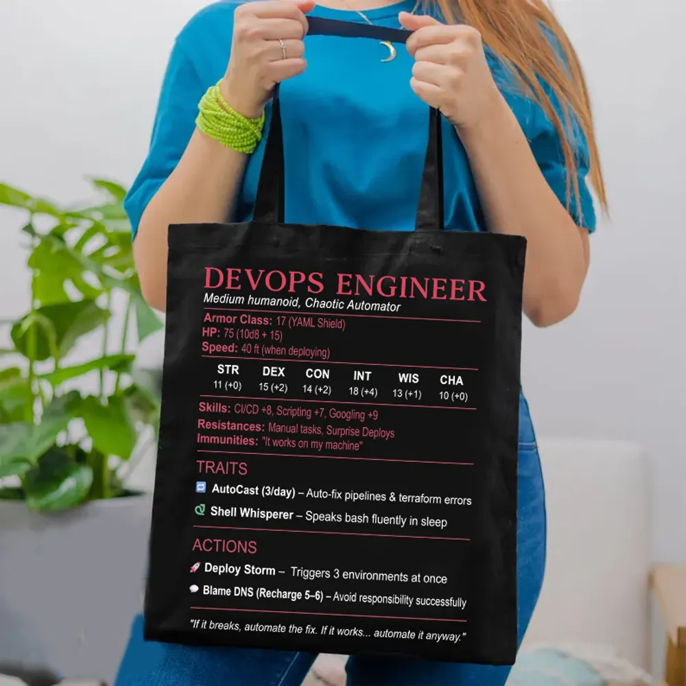 DevOps Engineer Stats Lined Tote Bag - 1