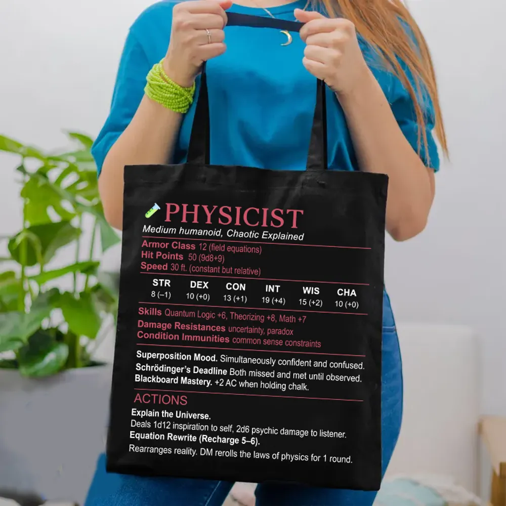 Physicist Stats Lined Tote Bag - 1