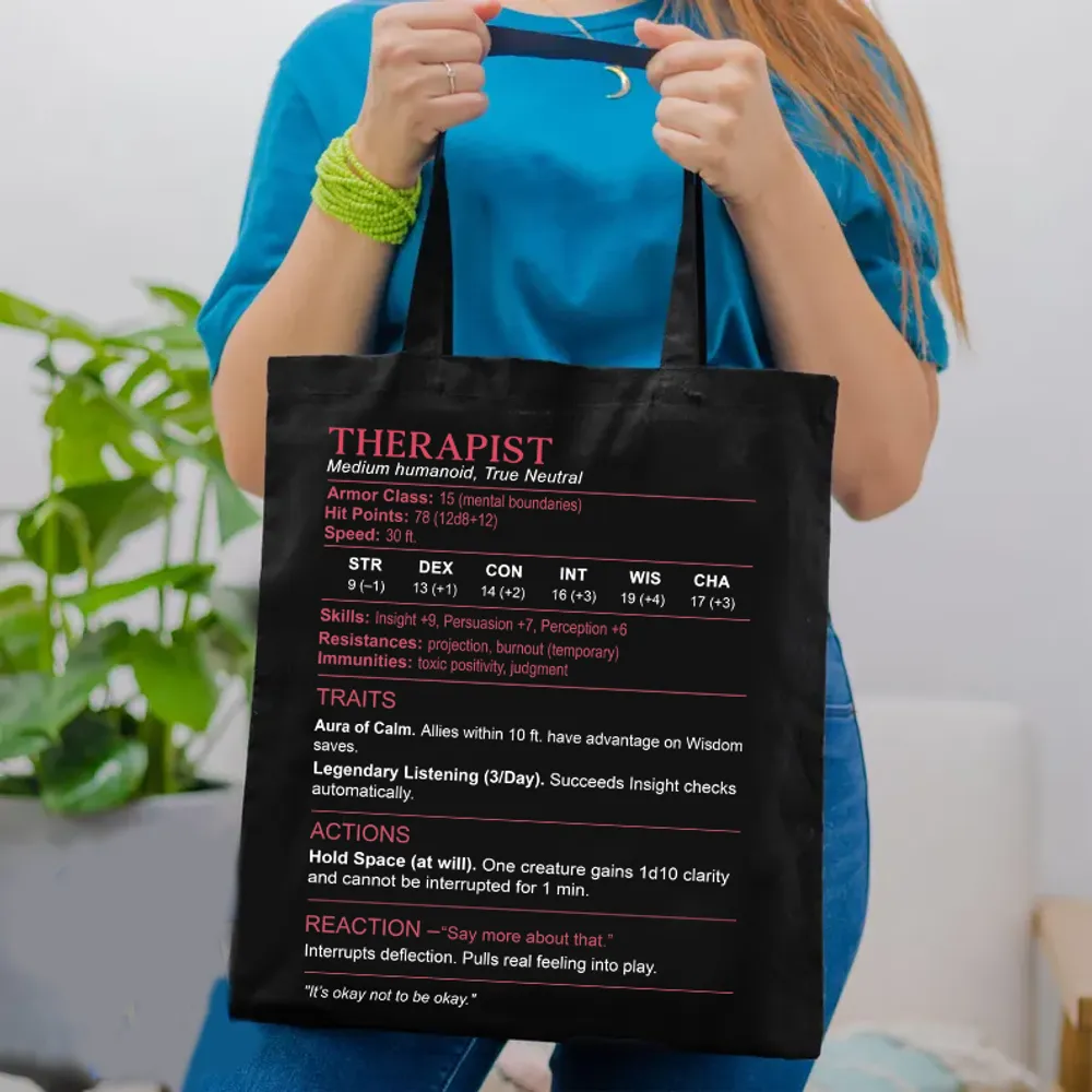 Therapist Stats Lined Tote Bag - 1