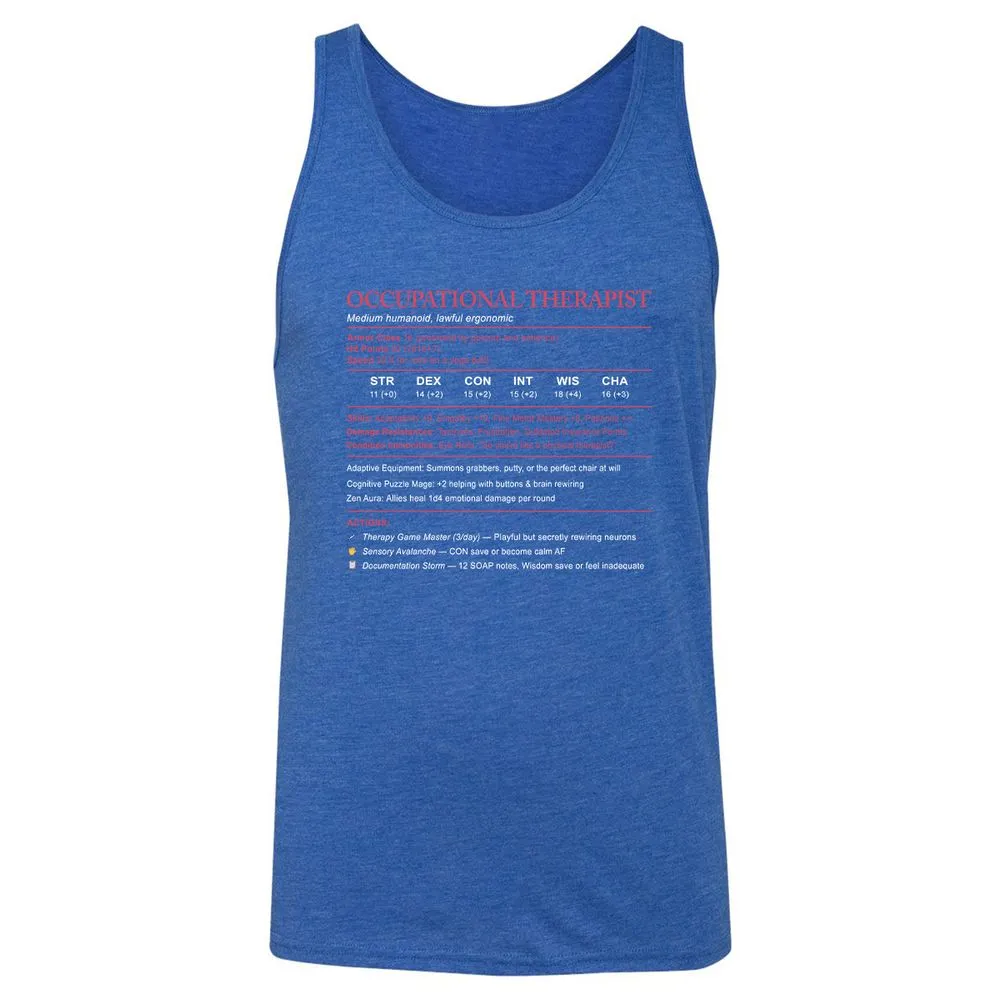 Occupational Therapist Stats Unisex Jersey Tank - True Royal Triblend - 12