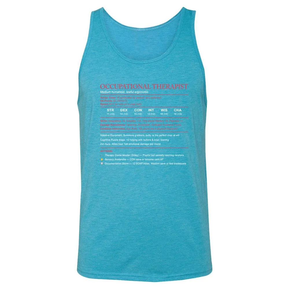 Occupational Therapist Stats Unisex Jersey Tank - Aqua Triblend - 3