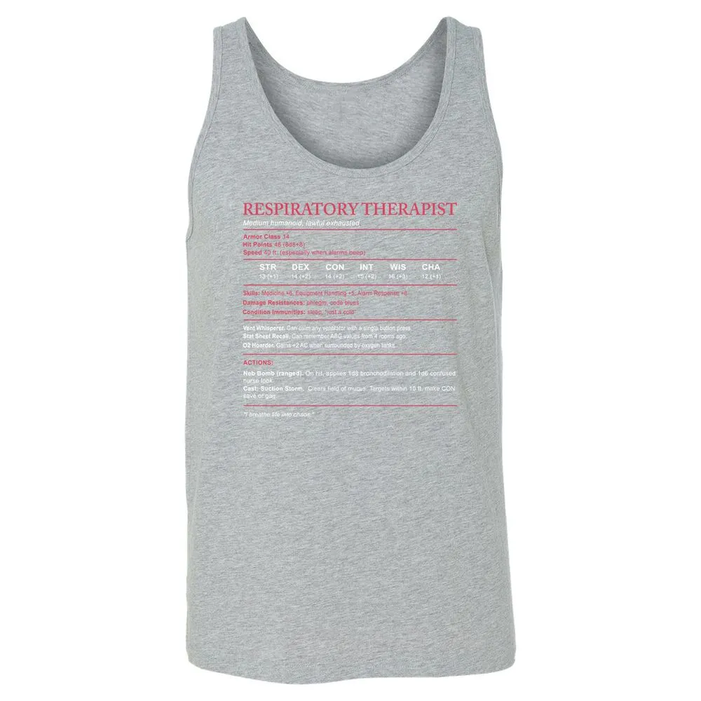 Respiratory Therapist Unisex Jersey Tank - Athletic Heather - 4