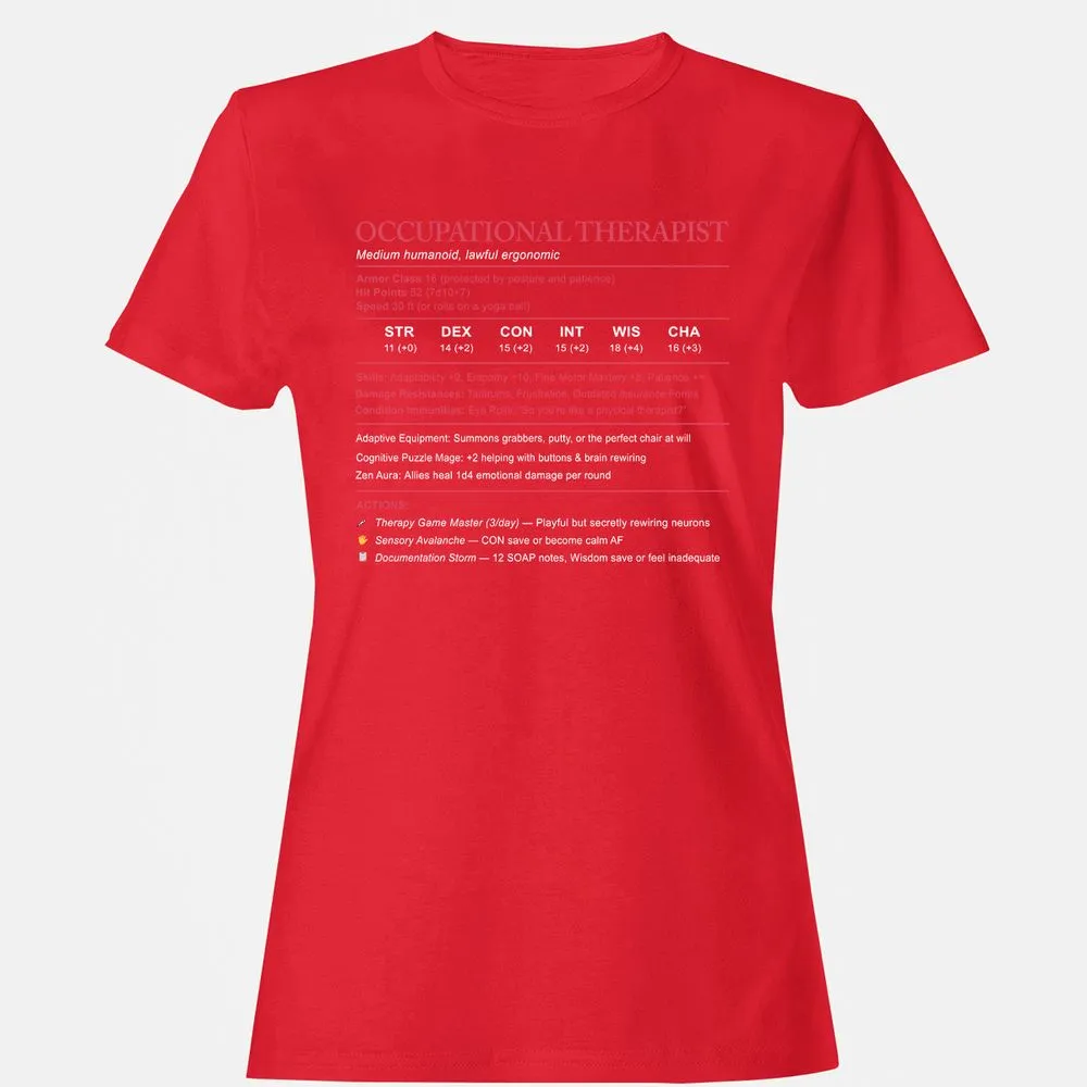 Occupational Therapist Stats Women's T-Shirt - Red - 13