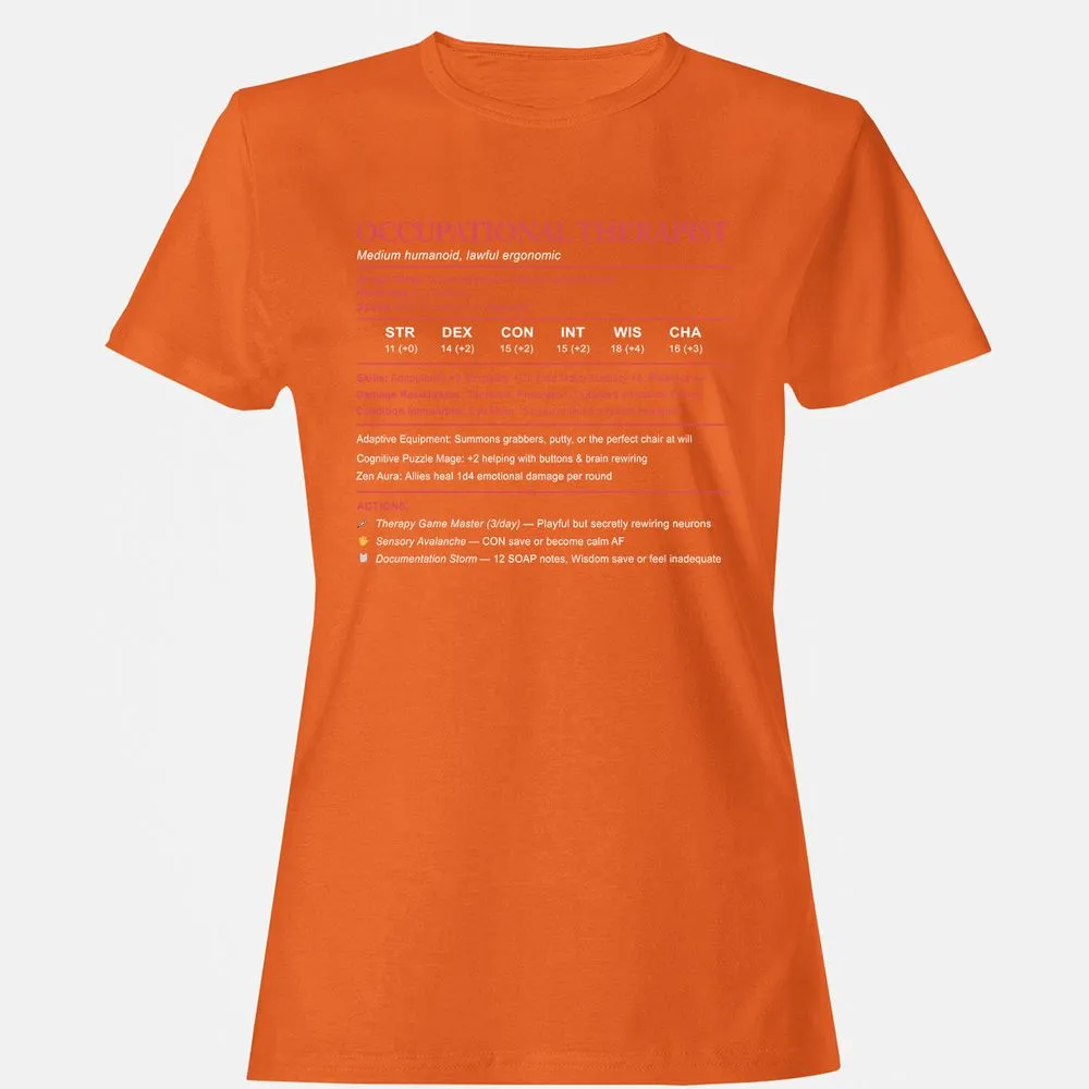Occupational Therapist Stats Women's T-Shirt - Orange - 11