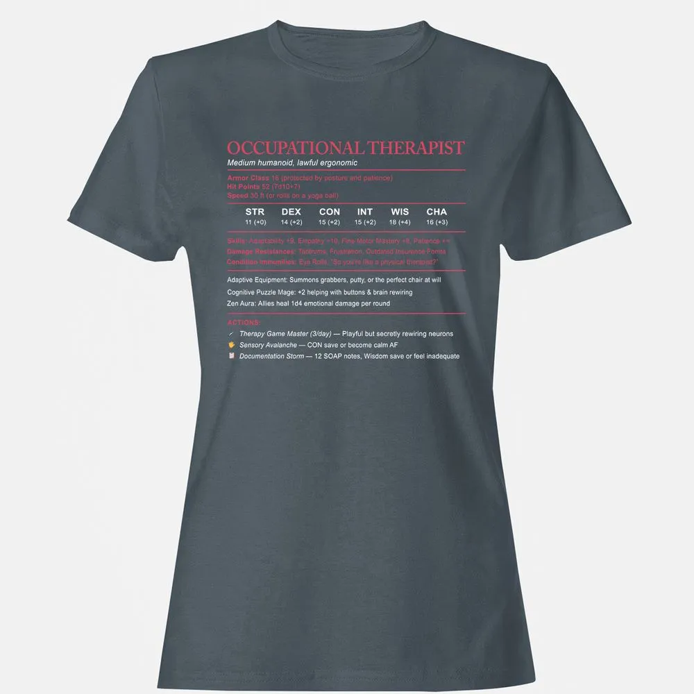 Occupational Therapist Stats Women's T-Shirt - Charcoal - 3