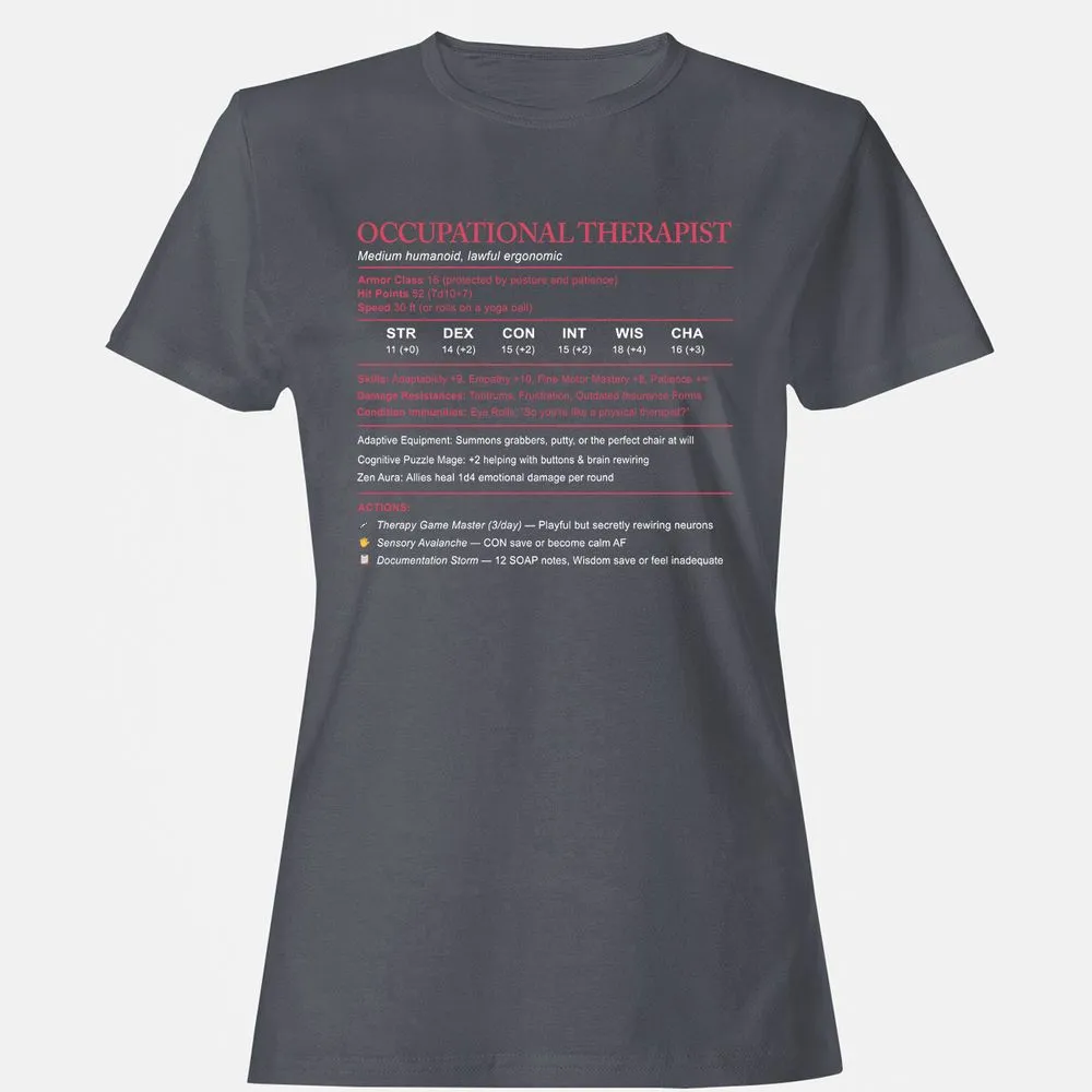 Occupational Therapist Stats Women's T-Shirt - Dark Heather - 5